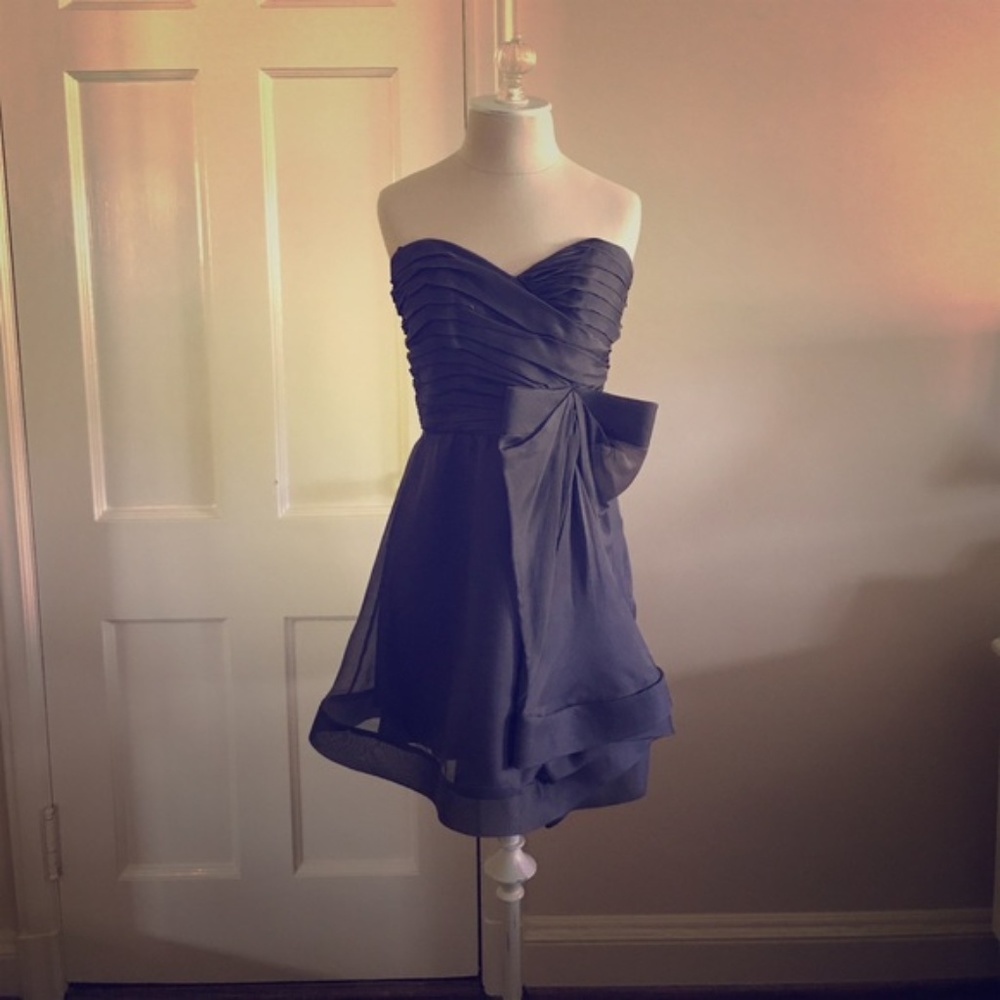 ABS by Allen Schwartz Ruched Silk Organza Dress